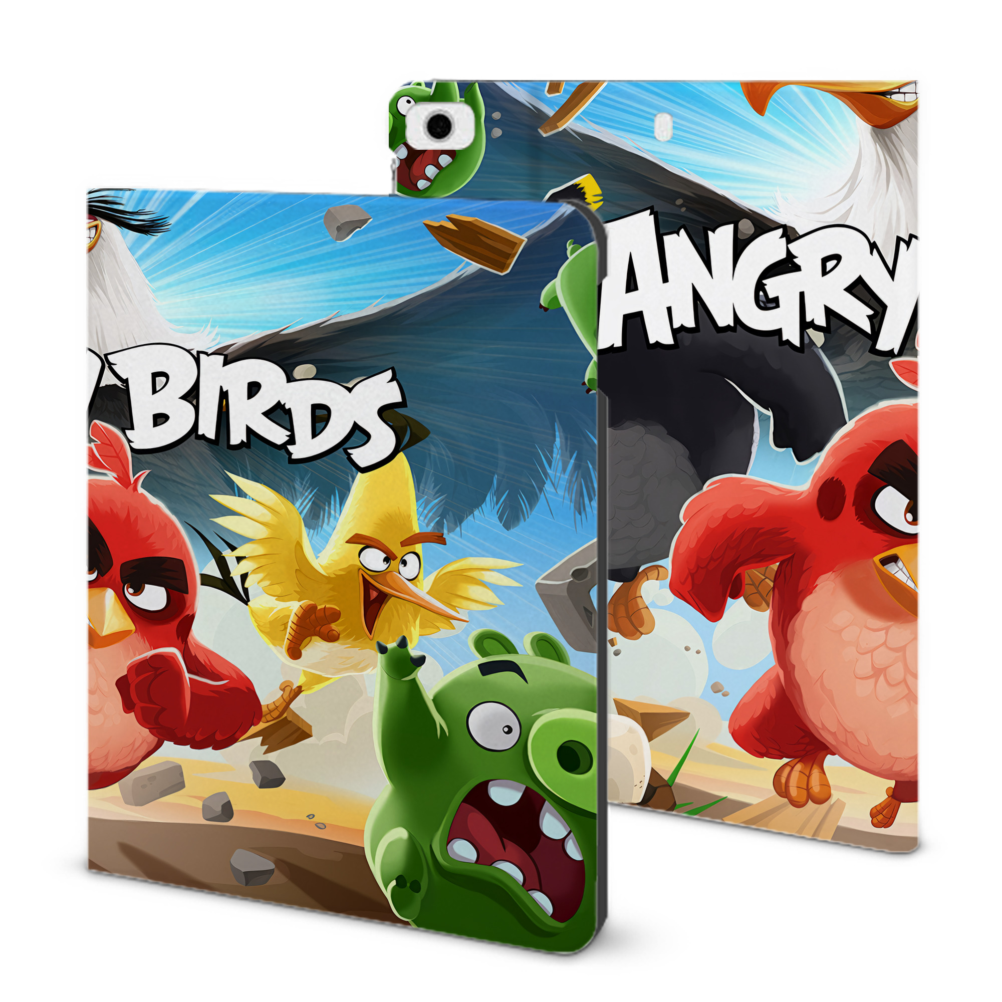 （画像用） Angry Birds アングリーバード IPad ケース ブック型 PUレザー TPU 耐衝撃 軽量 薄型 ペン収納なし 全面保護 IPad 各モデル対応